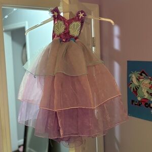 Ariel Disney Halter Dress Costume Disneybound Handmade Girls Size 4-6